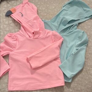 Cute Pink and Blue Toddler Sun Protection Hoodies